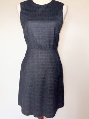 Theory Vintage Virgin Wool A line Sheath with Metallic Window Pane Detail Size 4